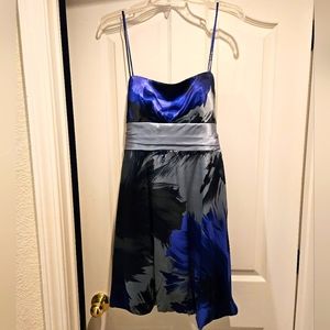 Dress Barn multi colored thin strap satin dress size 14